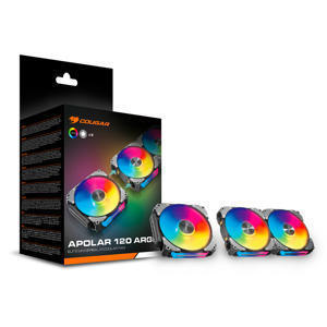 KIT DE 3 VENTILADORES COUGAR APOLAR 120MM ARGB NEGRO 100% Nuevo