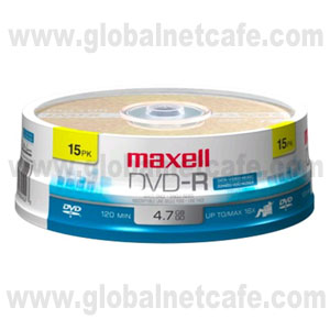 DVD-R MAXELL 4.7GB, 120MINUTOS TORRE DE 15 UNIDADES 100% Nuevo
